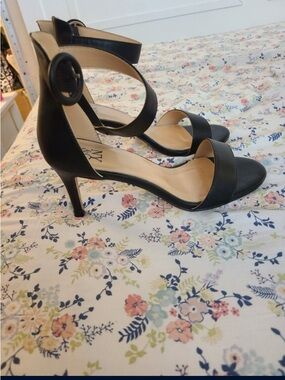 Classic Black Women's Ankle-Strap Heeled Sandals